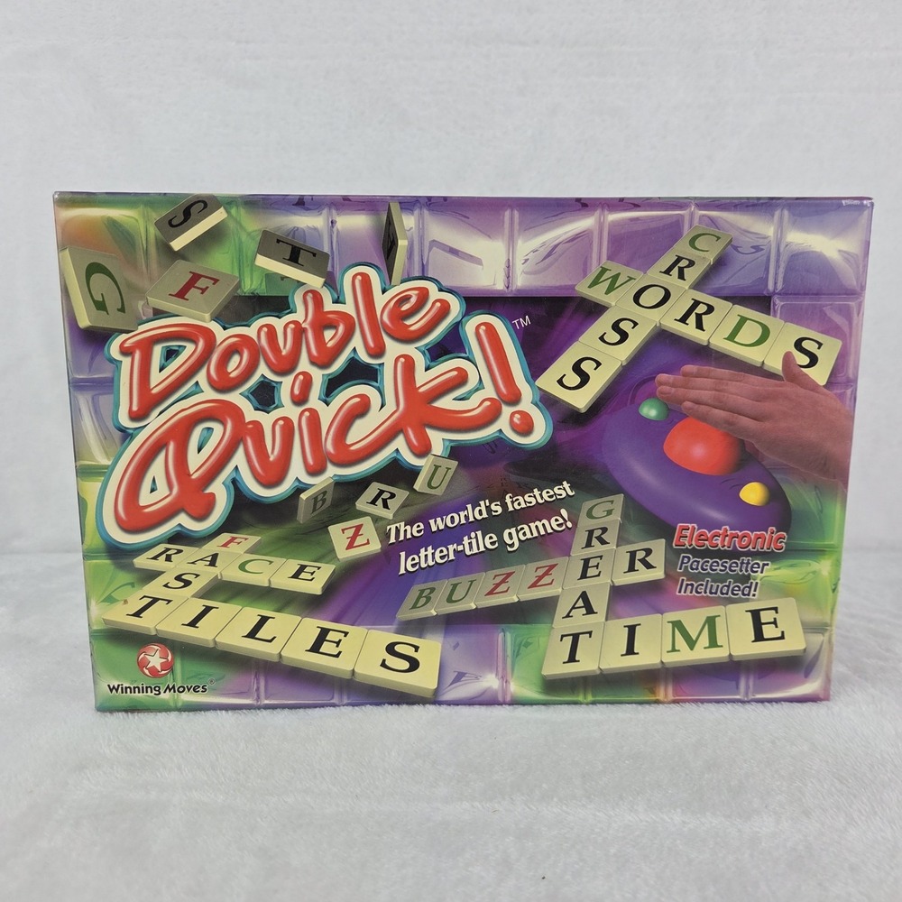Double Quick! Fastest Letter Tile Crossword Game Winning Moves 1999 Vintage